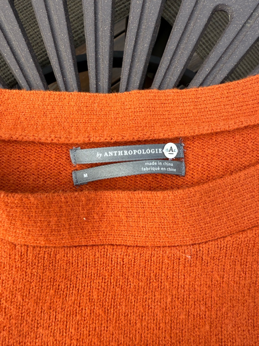 Anthropologie Colma Tunic Sweater Burnt
Orange Eyelash Cuffs Women's Size Medium - Picture 5 of 9